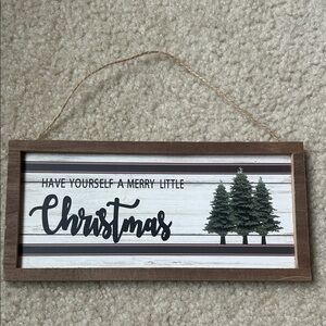 Rustic Christmas Wall Sign with Trees